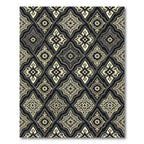 Elegant Black and Gold Lattice Medallion Rug