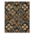 Elegant Bronze Quadra Floral Lattice Rug