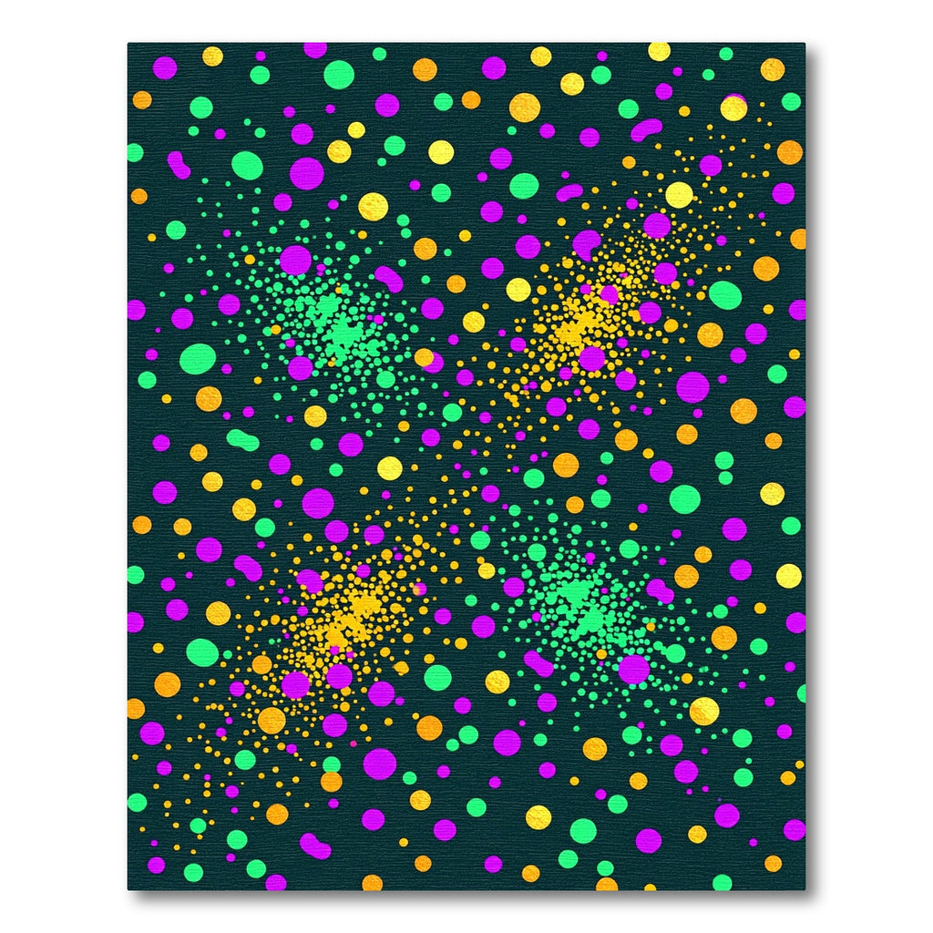 Vibrant Neon Polka Dot Confetti Art Rug