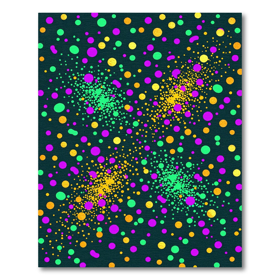 Vibrant Neon Polka Dot Confetti Art Rug