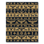 Geometric Eagle Wolf Sun Mandala Print Rug