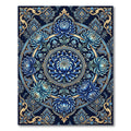 Midnight Blue Floral Medallion Scroll Rug