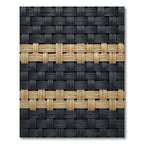Two Tone Woven Black and Tan Grid Rug