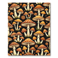 Enchanted Orange Mushroom Forest Floor Rug