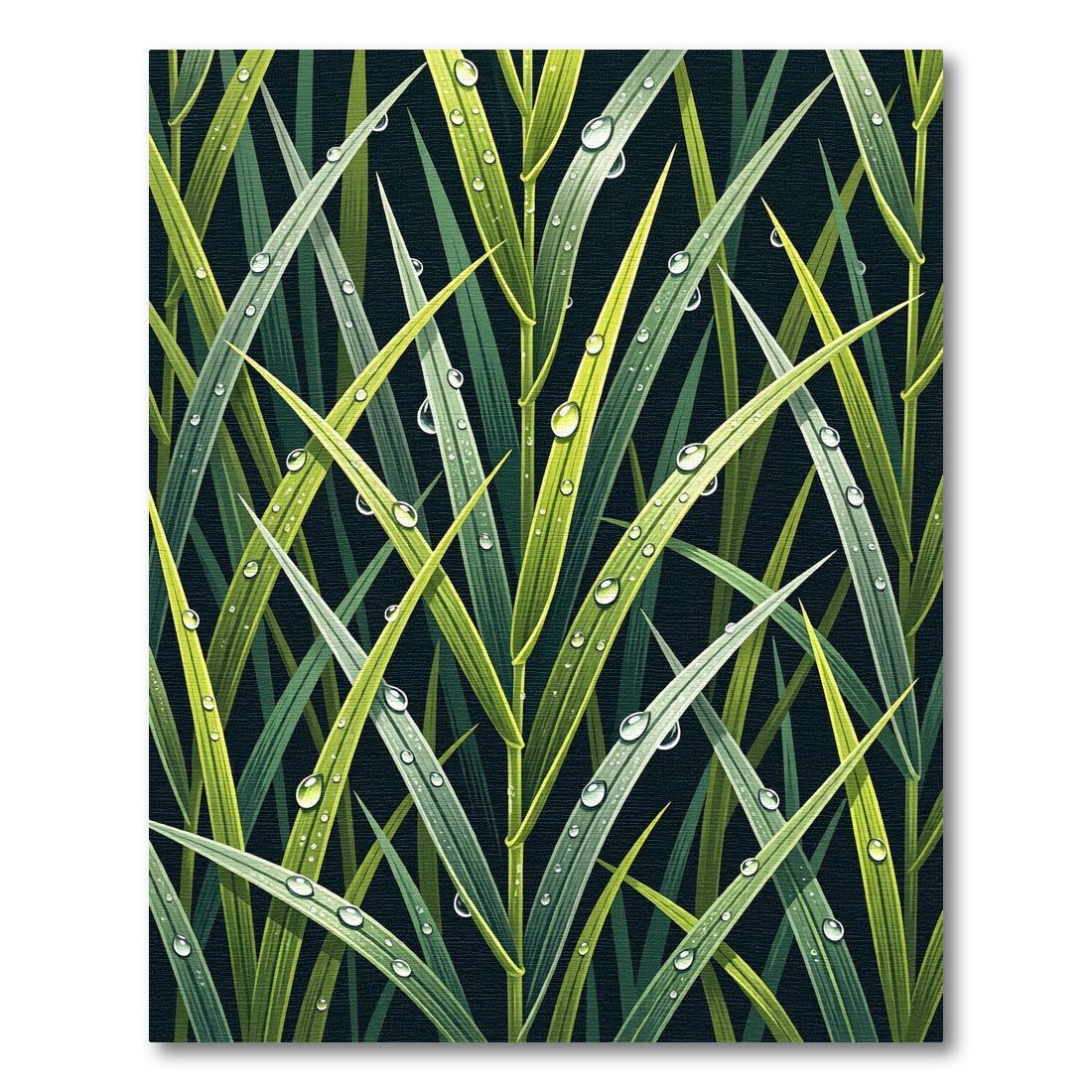 Lush Dewy Grass Botanical Backdrop Rug