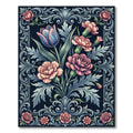 Elegant Floral Bouquet Ornate Dark Rug