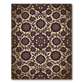 Vintage Deep Burgundy Floral Damask Rug