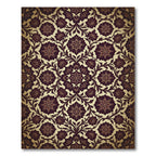 Vintage Deep Burgundy Floral Damask Rug