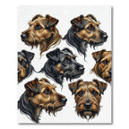 Realistic Terrier Dog Portrait Collage Rug