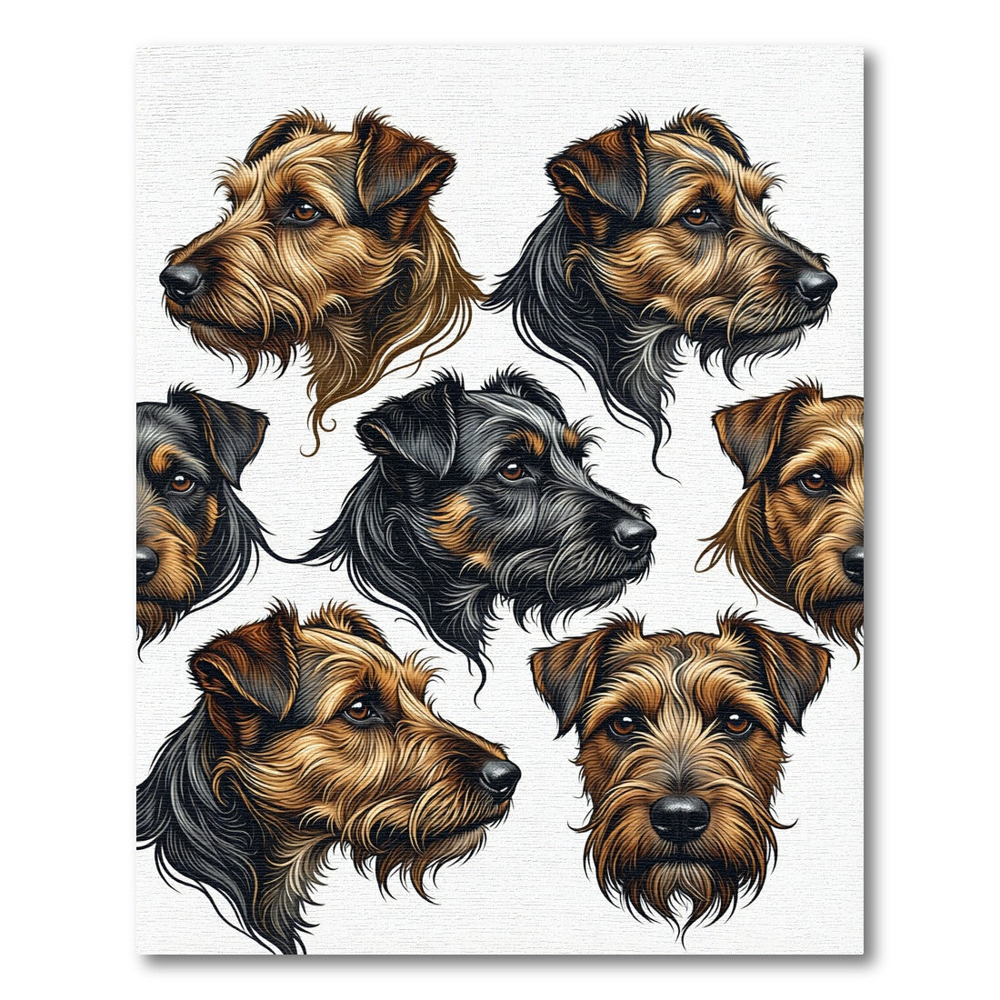 Realistic Terrier Dog Portrait Collage Rug