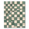 Sage and Cream Geometric Grid Rug