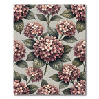 Vintage Blush Pink Hydrangea Floral Rug