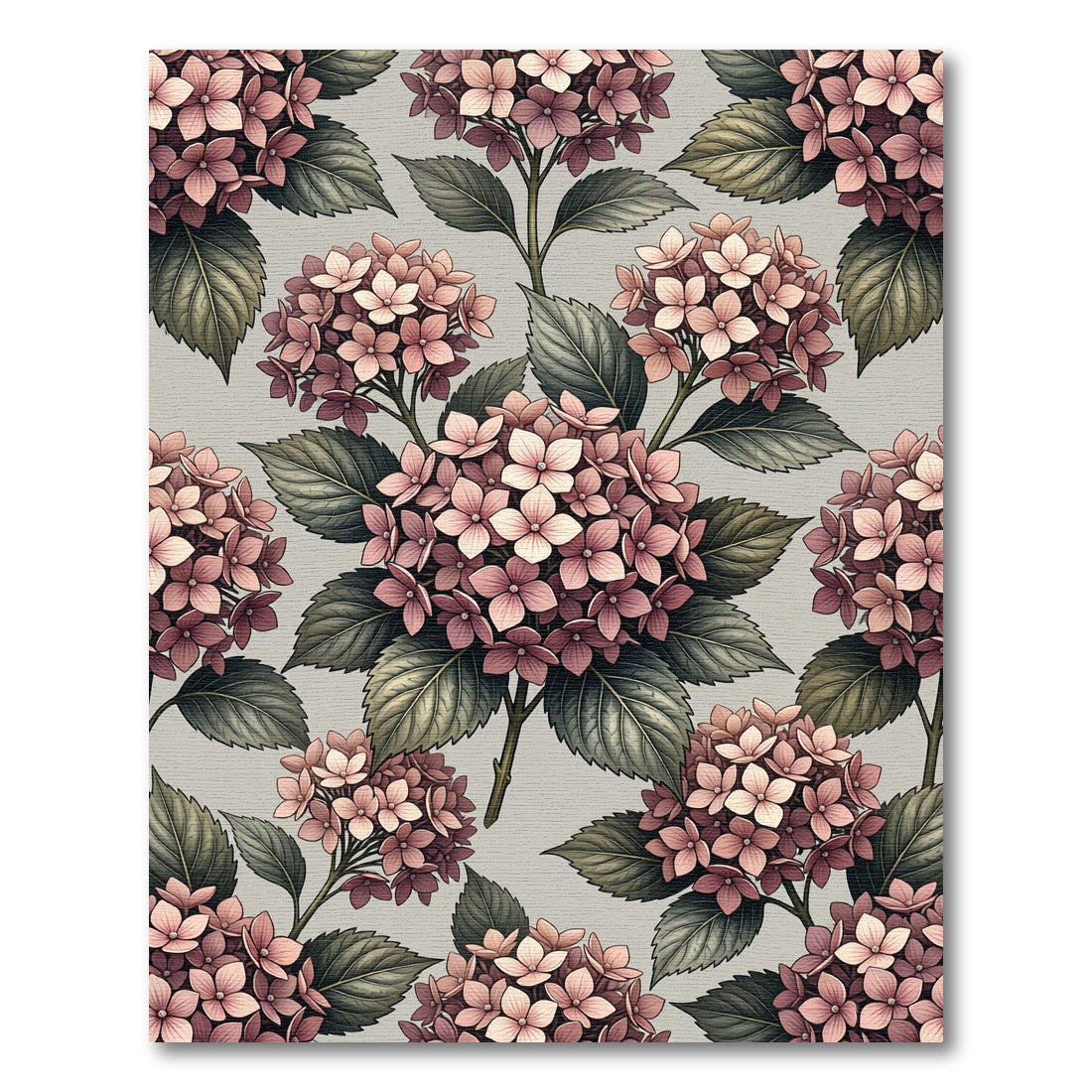 Vintage Blush Pink Hydrangea Floral Rug