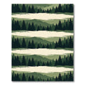 Earthy Forest Silhouette Striped Area Rug