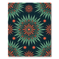 Radiant Emerald Coral Celestial Starburst Rug