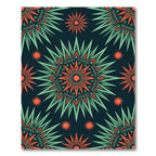 Radiant Emerald Coral Celestial Starburst Rug