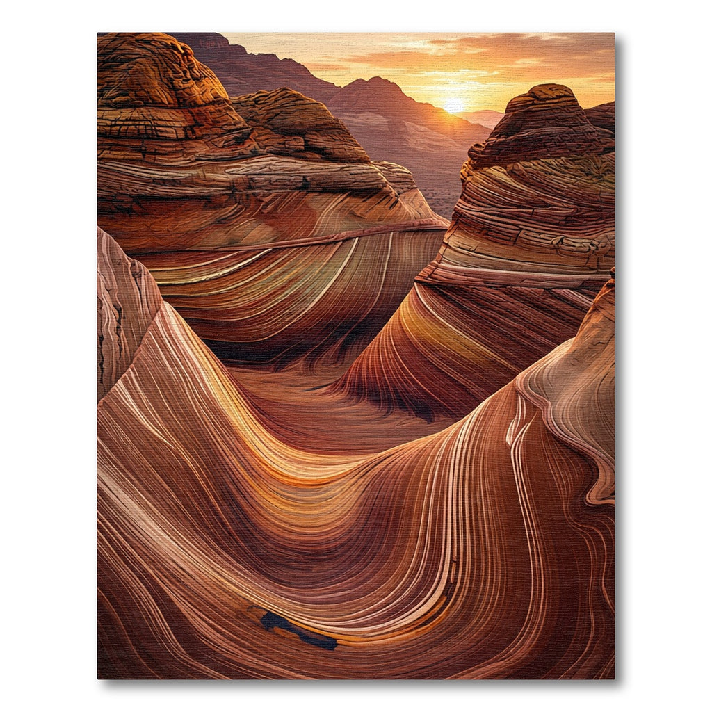 Earthy Canyon Layers Swirl Rug