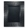 Gray Geometric Greek Key Border Rug