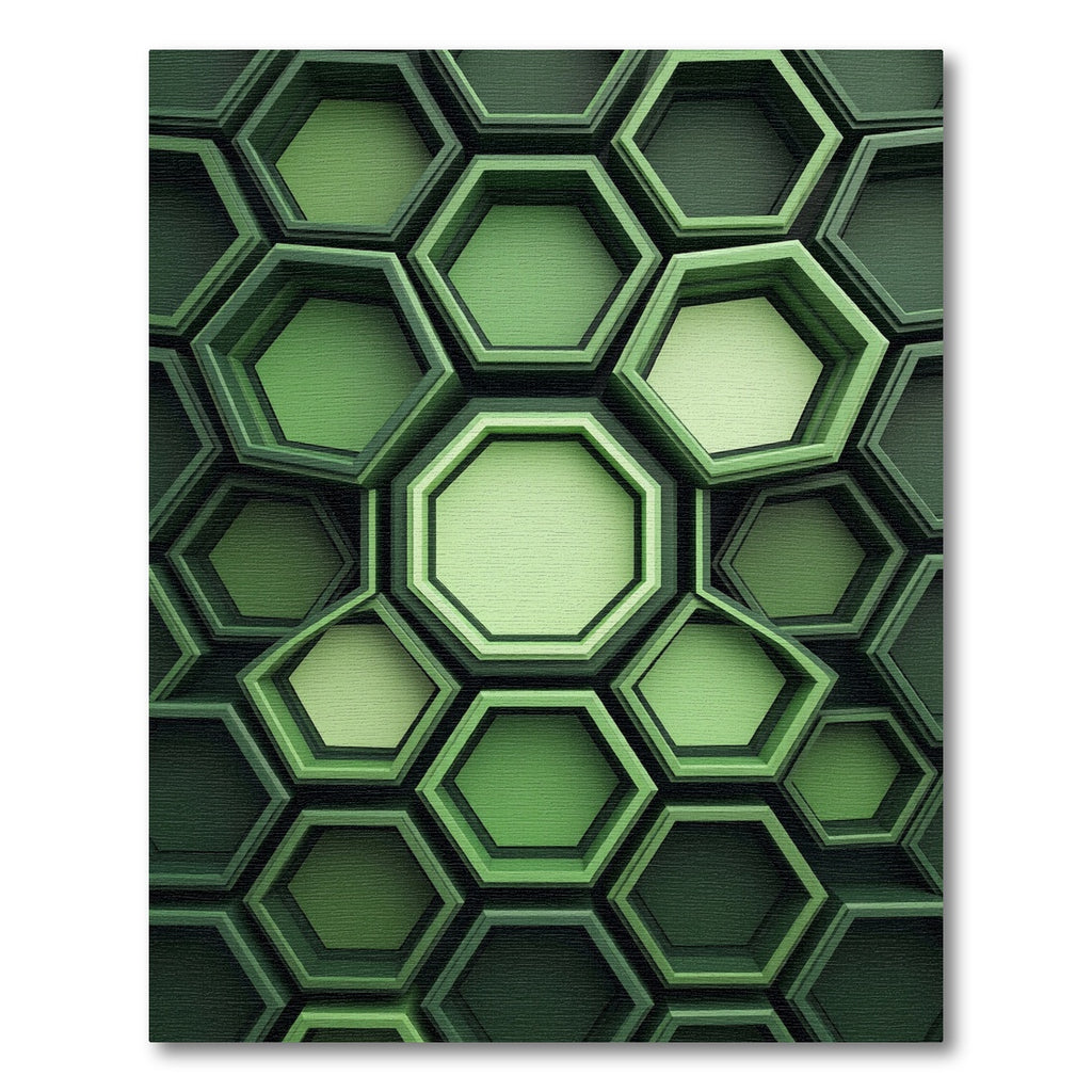 Modern Sage Geometric Honeycomb Rug