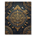 Golden Aztec Temple Slate Medallion Rug