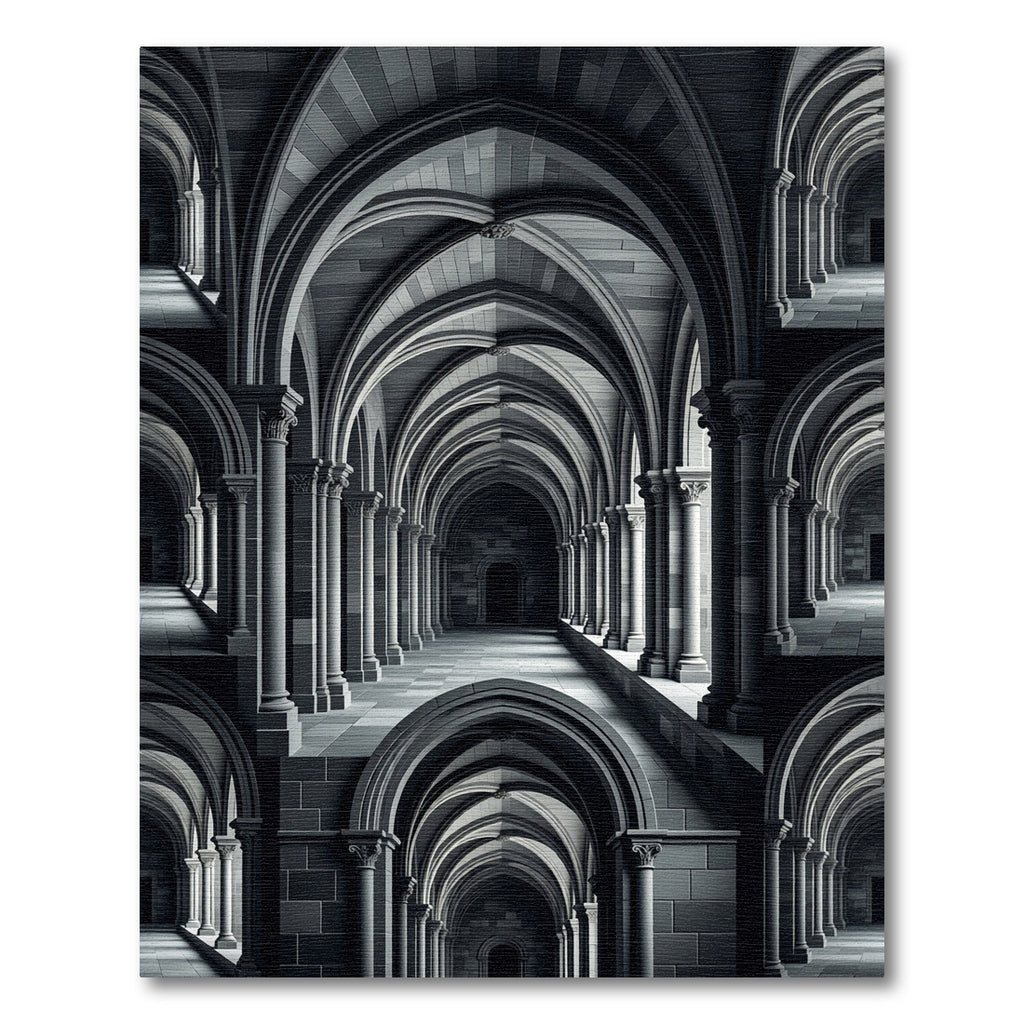 Gothic Stone Archway Corridor Rug
