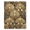Ornate Golden Art Deco Fan Mosaic Rug