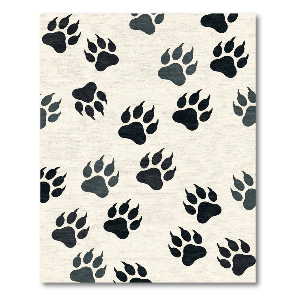 Minimalist Monochrome Paw Print Rug