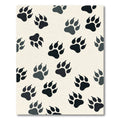 Minimalist Monochrome Paw Print Rug
