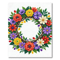 Vibrant Floral Wreath Garden Rug