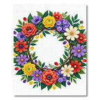 Vibrant Floral Wreath Garden Rug