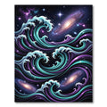 Celestial Turquoise Purple Cosmic Wave Rug