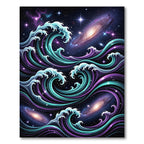 Celestial Turquoise Purple Cosmic Wave Rug