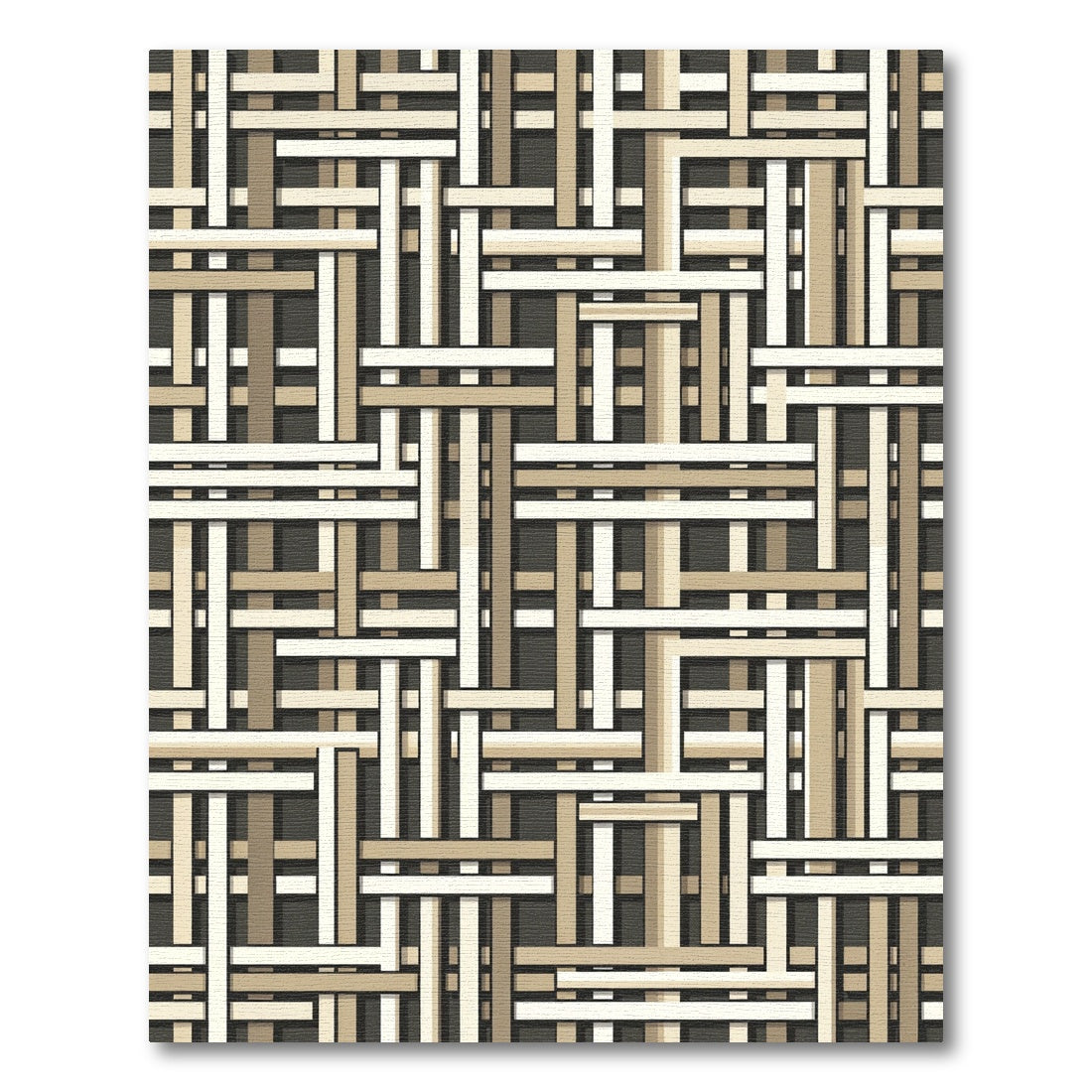 Earthy Neutral Interlocking Woven Weave Rug
