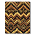 Gold and Brown Geometric Aztec Chevron Rug