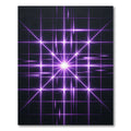 Glowing Radiant Violet Geometric Grid Rug