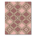 Dusty Rose Geometric Quatrefoil Lattice Rug