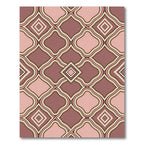 Dusty Rose Geometric Quatrefoil Lattice Rug