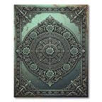 Ornate Sage Teal Floral Medallion Rug