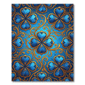 Royal Blue Filigree Clover Medallion Rug