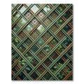 Sage and Bronze Interlocking Geometric Lattice Rug