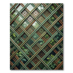 Sage and Bronze Interlocking Geometric Lattice Rug