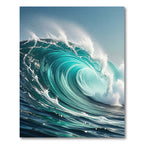 Dynamic Turquoise Ocean Wave Swirl Rug