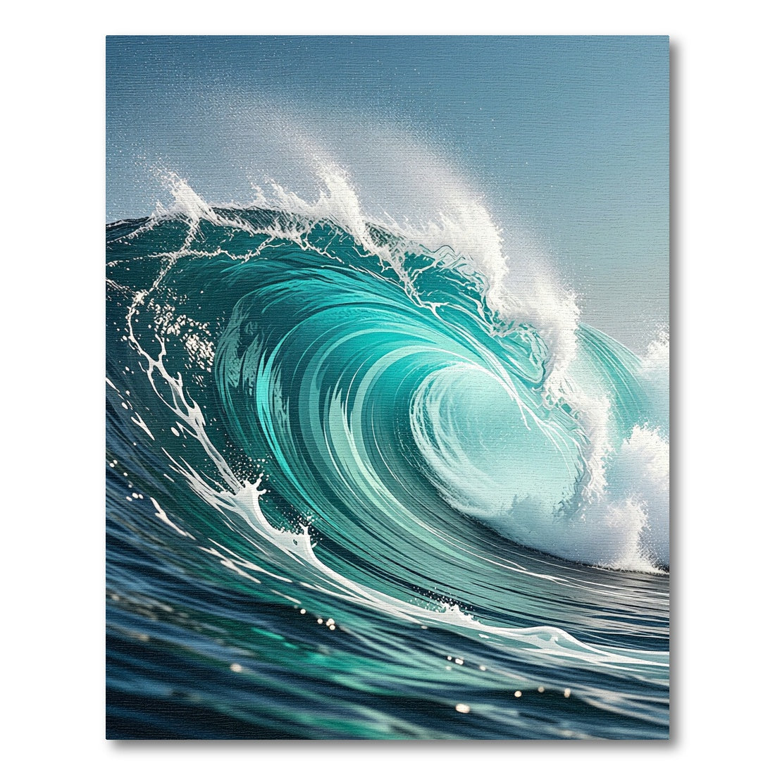 Dynamic Turquoise Ocean Wave Swirl Rug