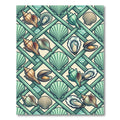 Coastal Seashell Lattice Mint Teal Area Rug
