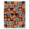 Geometric Terracotta And Onyx Grid Rug