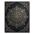 Ornate Golden Filigree Floral Medallion Rug