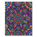 Neon Psychedelic Kaleidoscope Floral Medallion Rug