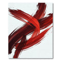 Bold Crimson Abstract Fluid Strokes Rug