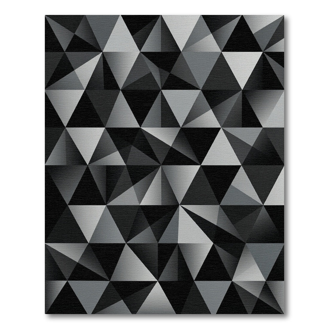 Monochromatic Geometric Triangle Mosaic Rug