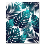 Lush Teal Tropical Monstera Palm Rug